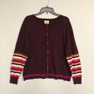 St. John's Bay Women Cardigan Sweater Size Extra Large Crew Neck Purple B172 -19